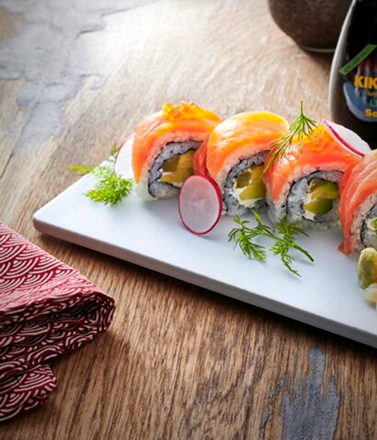 The Derby roll at Daisuki Sushi, a festive specialty roll.